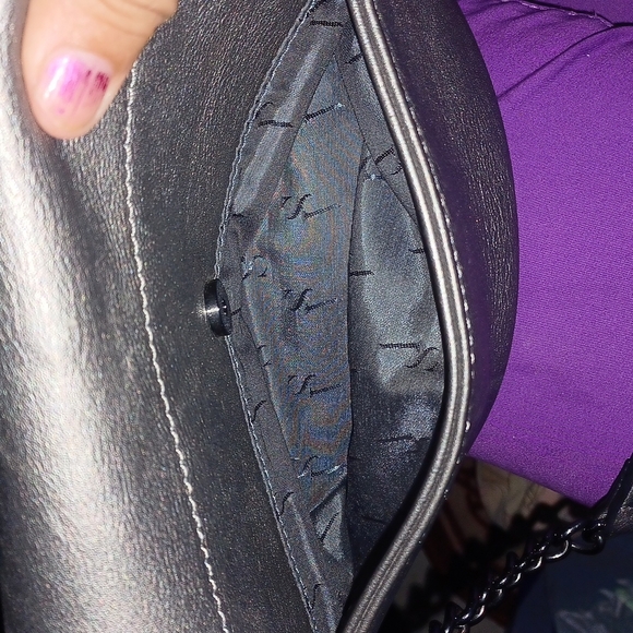 Vera Wang Crossbody Gunmetal Metallic Leather - Picture 5 of 8